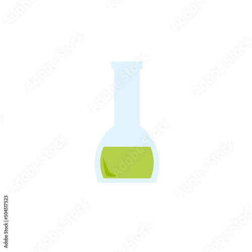 Lab chemical tubes set. Glass beaker, tubes and bottles, tools for laboratory experiment, flasks in holder, burner. Vector illustration for chemistry, medical research, science concept