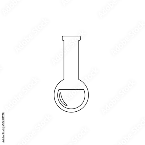 Lab chemical tubes set. Glass beaker, tubes and bottles, tools for laboratory experiment, flasks in holder, burner. Vector illustration for chemistry, medical research, science concept