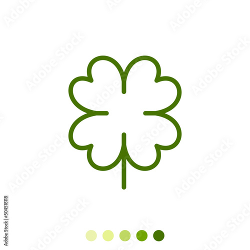 Simple green leaf linear icon.