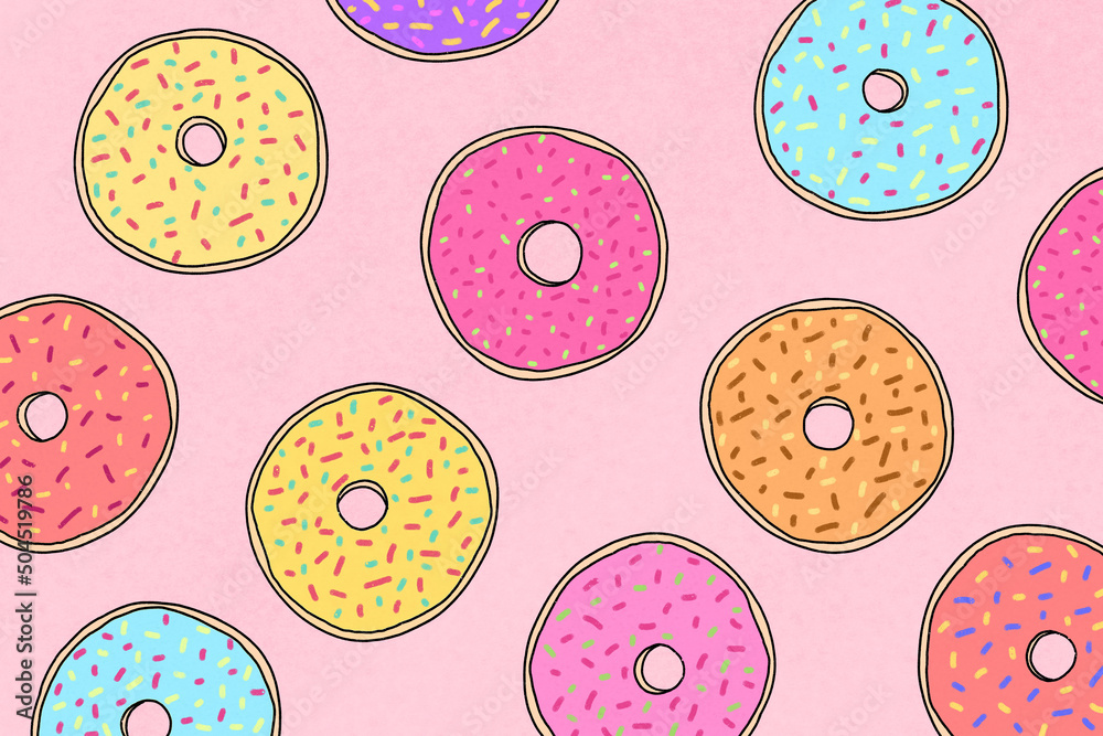 Colorful donuts illustration Colorful donuts illustration