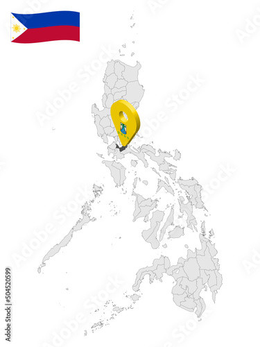 Location Province of Laguna on map Philippines. 3d location sign  of  Laguna. Quality map with  provinces of  Philippines for your design. Vector illustration. EPS10.
