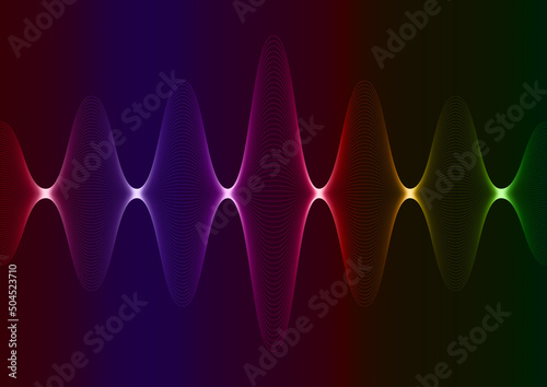 Colourful soundwaves background design
