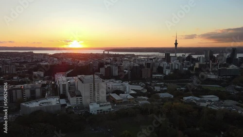 Auckland CBD city central at sunset