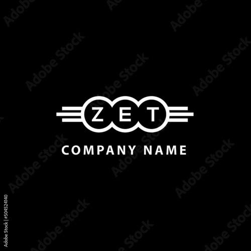 ZET letter logo design on black background. ZET  creative initials letter logo concept. ZET letter design. photo