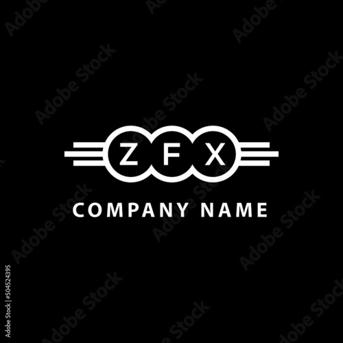 ZFX letter logo design on black background. ZFX  creative initials letter logo concept. ZFX letter design. photo