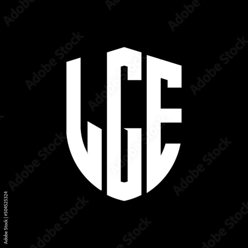 LGE letter logo design. LGE modern letter logo with black background. LGE creative  letter logo. simple and modern letter logo. vector logo modern alphabet font overlap style. Initial letters LGE   photo