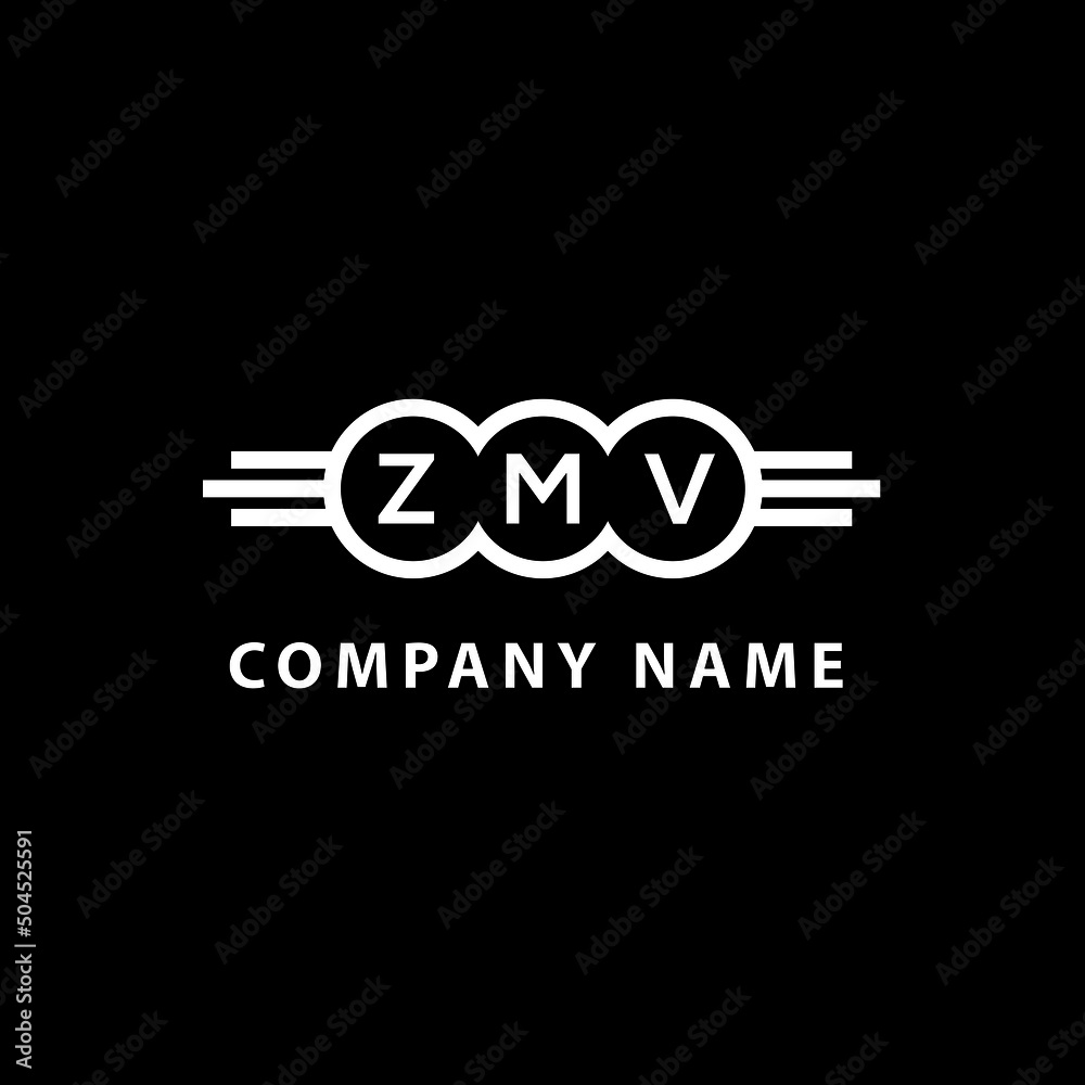 ZMV letter logo design on black background. ZMV  creative initials letter logo concept. ZMV letter design.