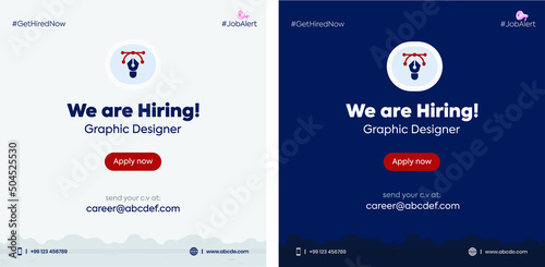 we are hiring. we are hiring graphic designer, announcement post. graphic designer job. pen tool. recruitment process. 