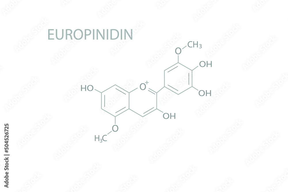 Europinidin molecular skeletal chemical formula. Europinidin molecular skeletal chemical formula.