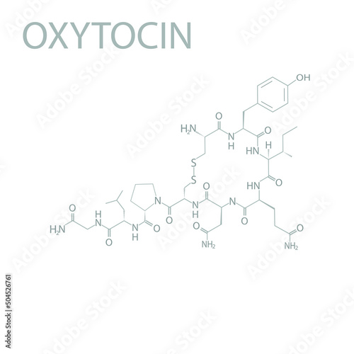 Oxytocin molecular skeletal chemical formula.	