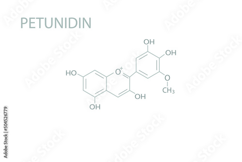Petunidin molecular skeletal chemical formula. 