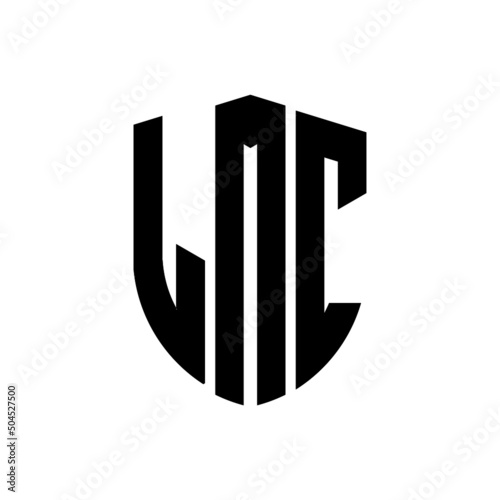 LMC letter logo design. LMC modern letter logo with black background. LMC creative  letter logo. simple and modern letter logo. vector logo modern alphabet font overlap style. Initial letters LMC  photo