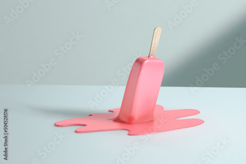 Melted strawberry ice cream