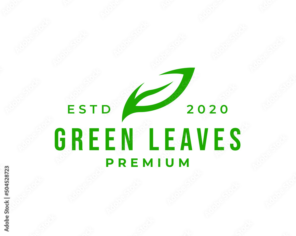 Fototapeta premium Green leaf ecology nature element logo icon template