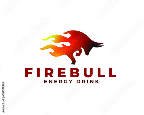 creative fire bull logo. Bull vector illustration logo