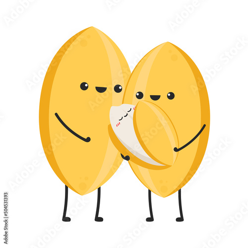 Rice character design. rice vector on white background. Paddy vector.