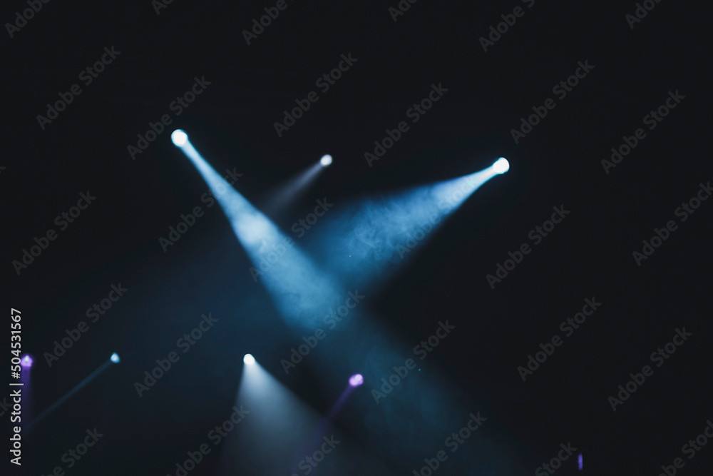 concert lights with smoke