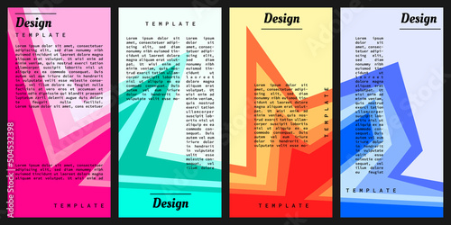 abstraact geometric spike background template set flat vector illustration for card, poster, brochure, flyer, or pamphlet.