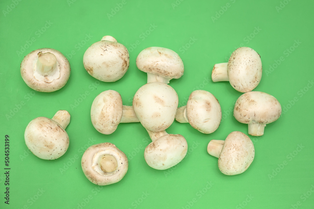 Champignon mushrooms,Mushroom pieces,Close-up