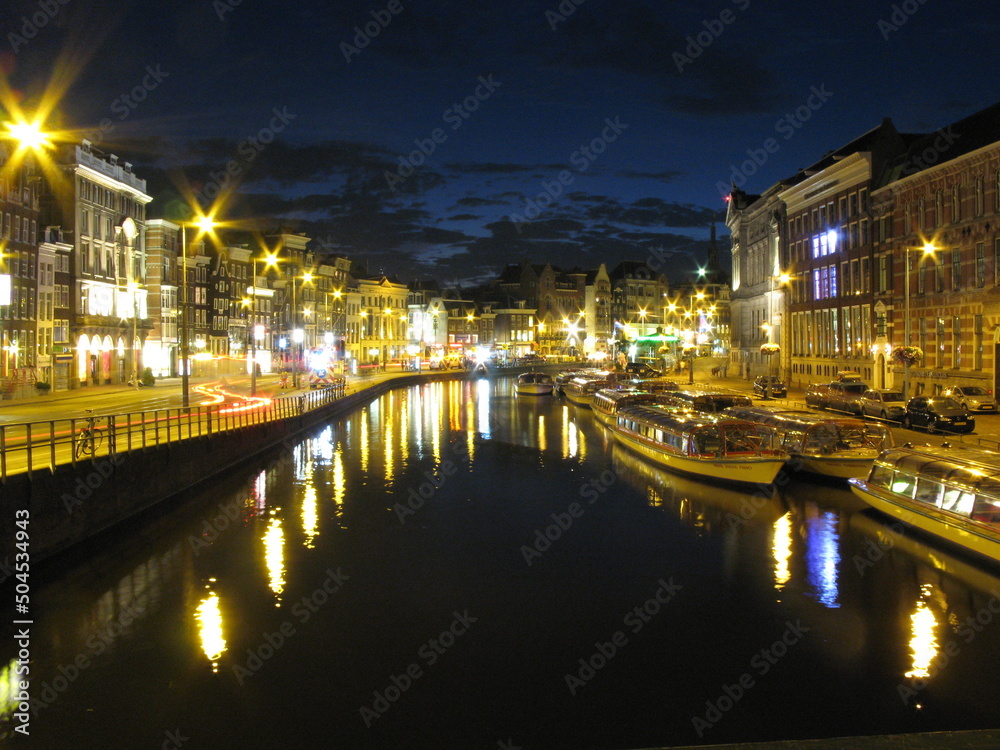 Canel of Amsterdam in the night