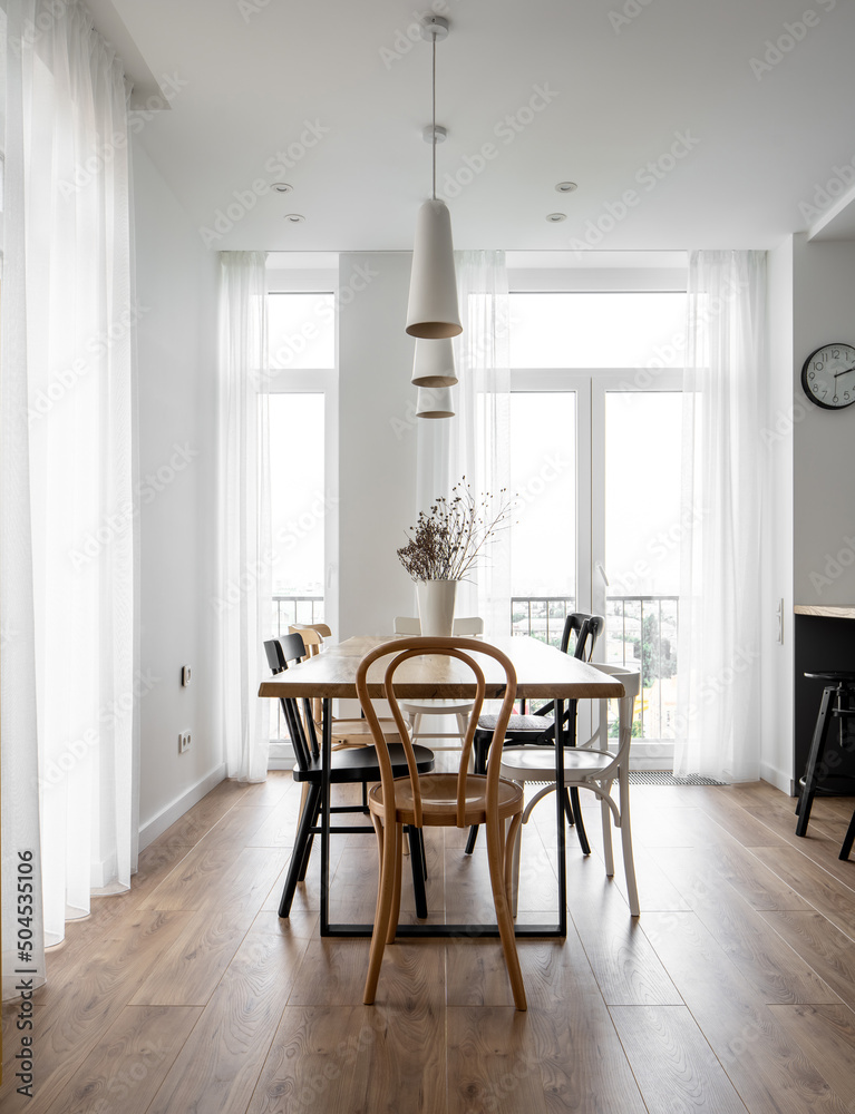 Interior in modern style with light walls Interior in modern style with light walls