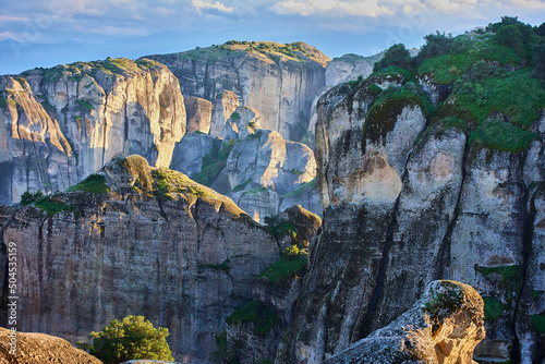 Obraz na płótnie meteora monastery on a sunny day in the mountains of greece w salonie