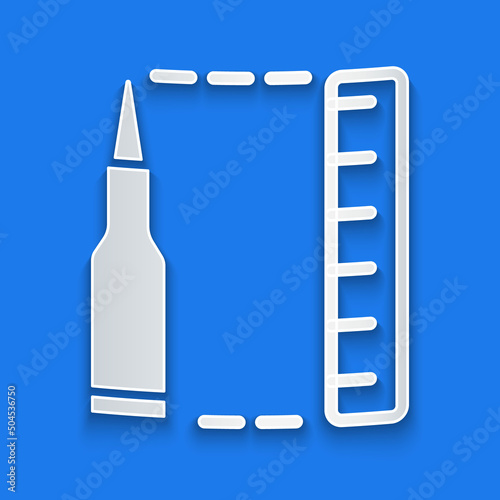 Paper cut Bullet icon isolated on blue background. Paper art style. Vector