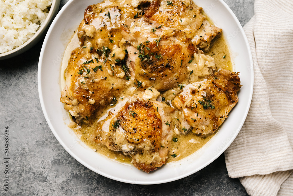 Chicken Thighs with 40 cloves of garlic Chicken Thighs with 40 cloves of garlic