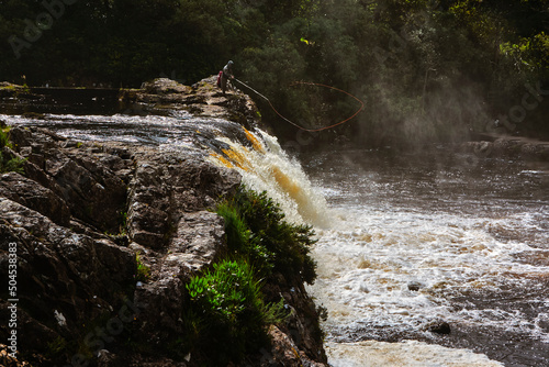 View of the Aasleagh Falls on Mayo county in Ireland photo