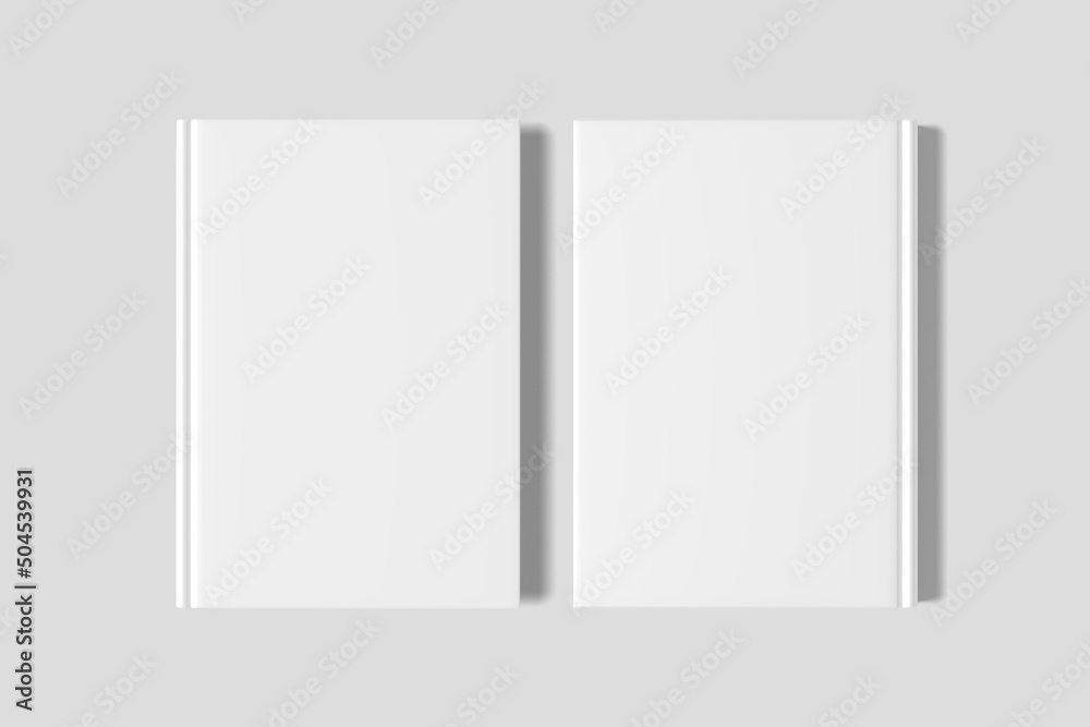 Realistic two hard cover book mockup blank  - obrazy, fototapety, plakaty 