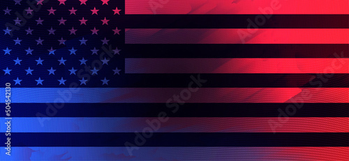 Abstract banner with the flag of America, the national symbol of the USA