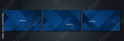 3D abstract dark blue background with dots pattern vector design, technology theme, dimensional dotted flow in perspective, big data, nanotechnology.