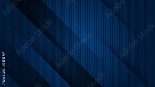 Modern dark blue background shine blue line. Overlap layers with paper effect on textured background. Template vector.