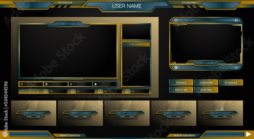twitch Stream Facecam OBS Template light brown overlay design Pack . modern template illustration vector	