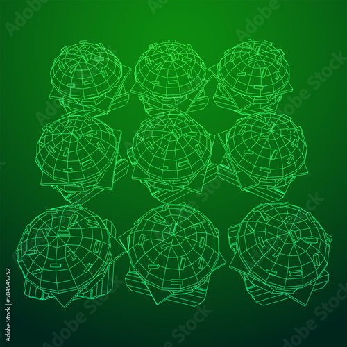 Hamburger or cheeseburger wireframe low poly mesh