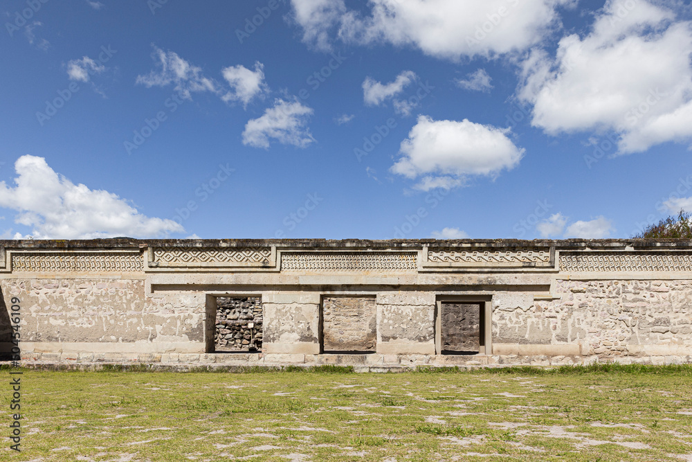 Walls part of the Archeological ruins of Mitla