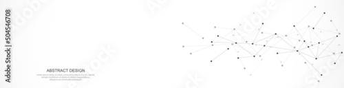 Abstract background and geometric pattern with connecting the dots and lines for banner design or header