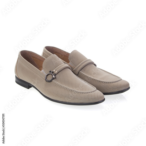 Stylish elegant trendy designer fashionable summer spring 2022 eco leather men's loafers shoes isolated