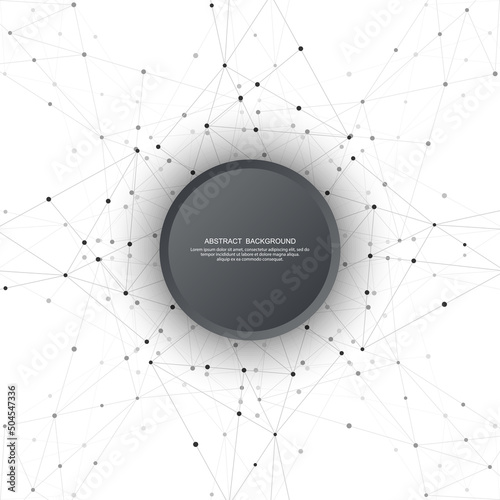 Abstract fractal background and geometric pattern with connecting dots and lines
