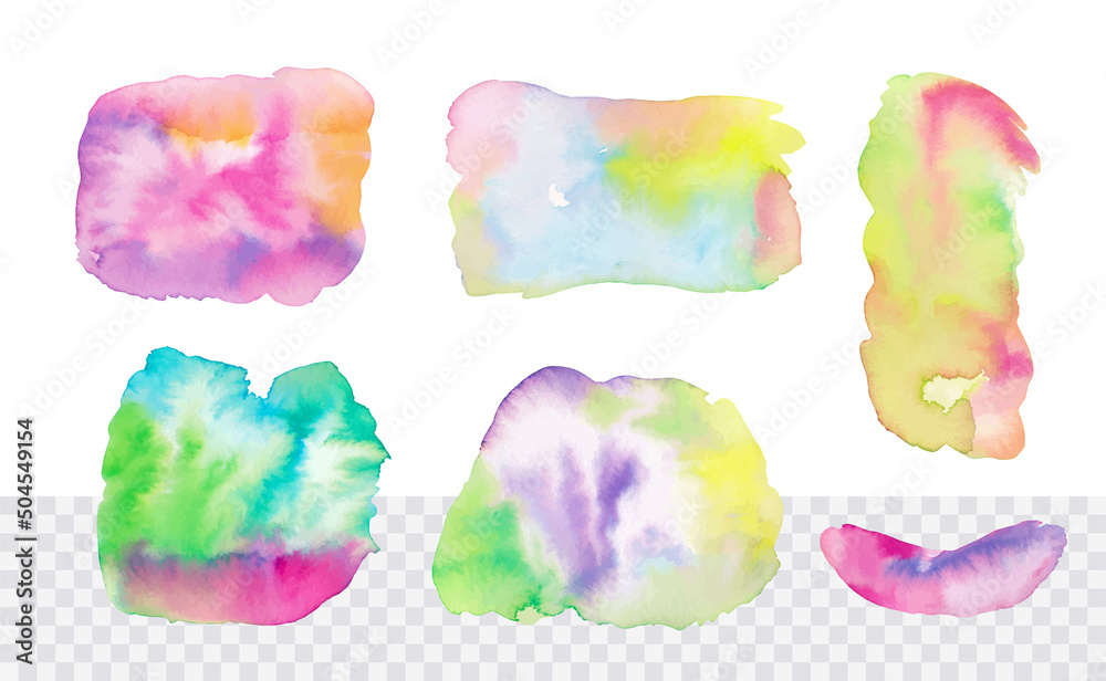 Colorful watercolor abstract splash isolated on white background