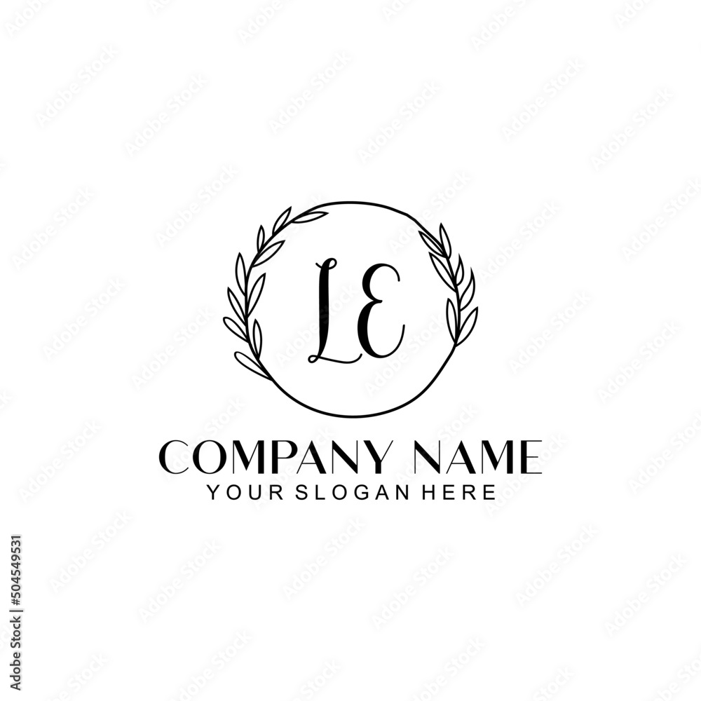 LE Beauty vector initial logo LE Beauty vector initial logo