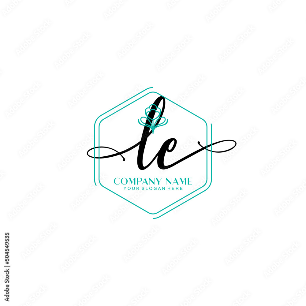 LE signature logo template vector LE signature logo template vector
