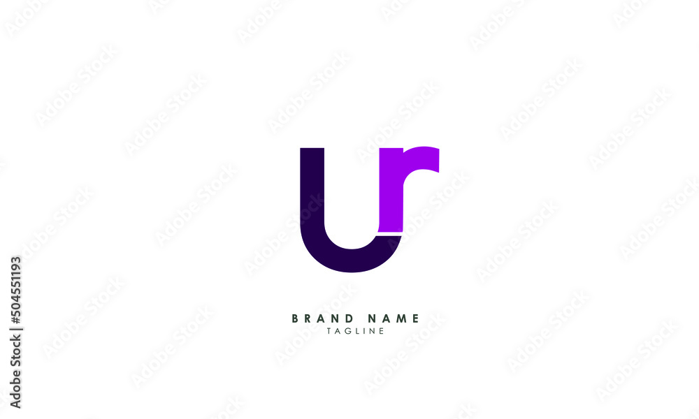 Alphabet letters Initials Monogram logo UR, RU, U and R Alphabet letters Initials Monogram logo UR, RU, U and R
