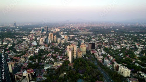 High view of south mexico city and unam stadium from a drone photo