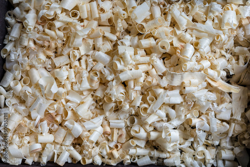 Pile of wood shavings  photo