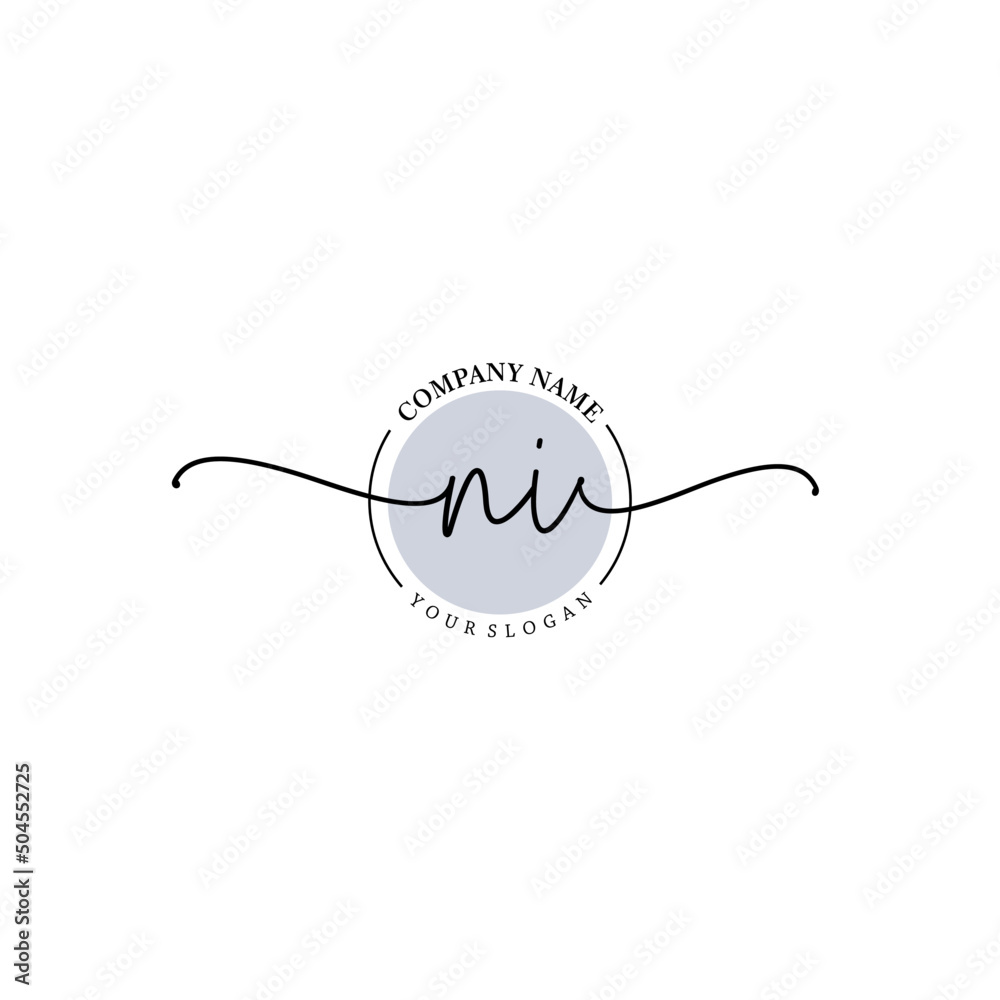 NI signature logo template vector NI signature logo template vector