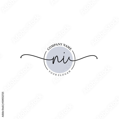 NI signature logo template vector