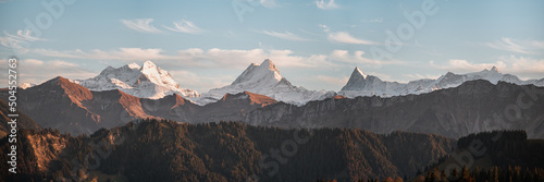 Bernese alps in fall panorama.