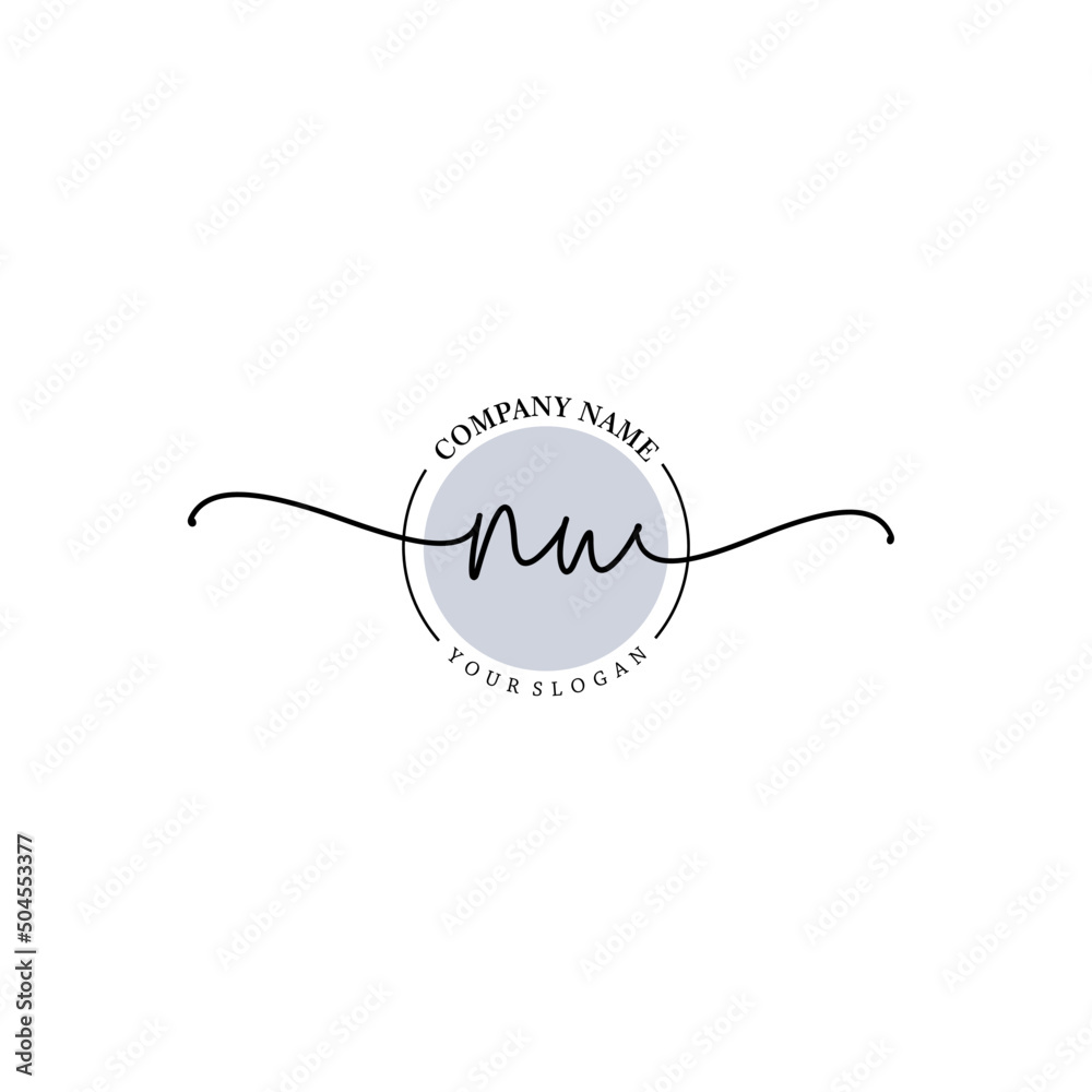 NU signature logo template vector