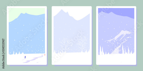 Set of nature top of mountain,hill,  landscape view background vector illustration.